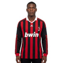 Camisa Milan Home 09/10 Retrô Manga Longa - Vermelha e Preta