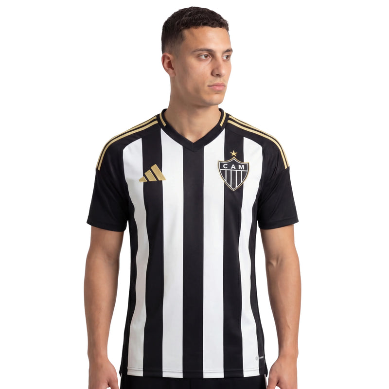 Camisa Atletico Mineiro Home 25/26 - Preta e Branca - Tam: P