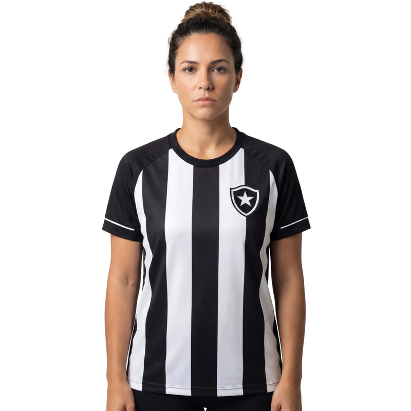 Camisa Botafogo Home Feminina 21/22 - Preta e Branca - Tam: GG