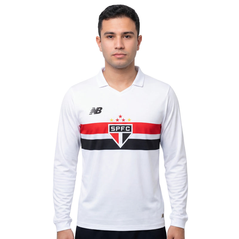 Camisa São Paulo Home 24/25 Manga Longa - Branca - Tam: P
