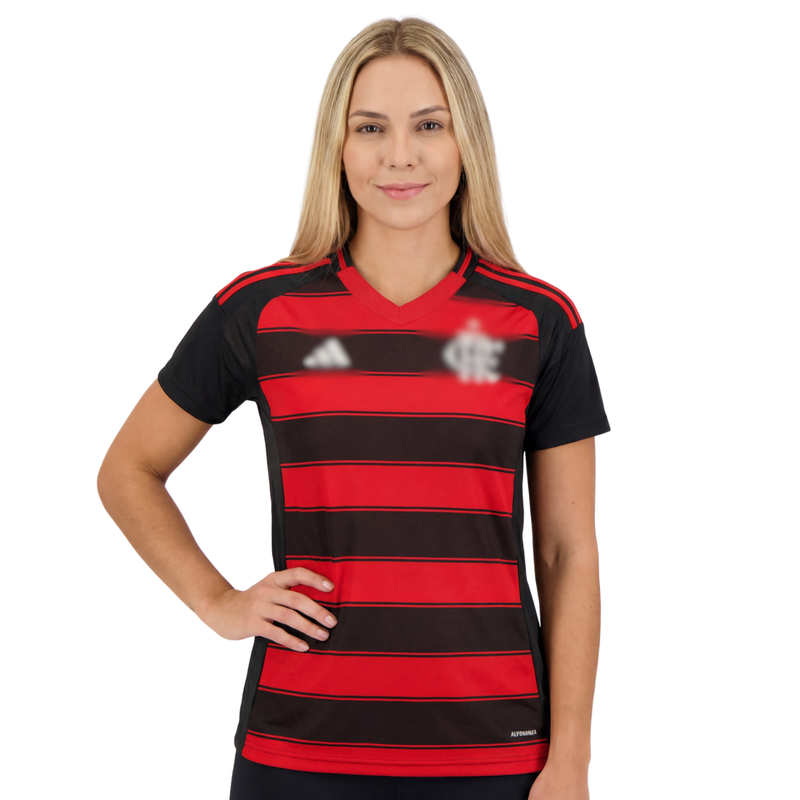 Camisa CRF Feminina Home 25/26 - Preta e Vermelha