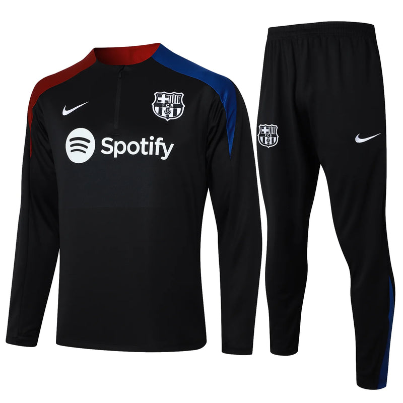 Conjunto Agasalho Treino Barcelona 24/25 - Preto