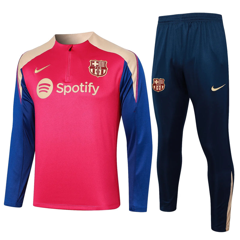 Conjunto Agasalho Treino Barcelona 24/25 - Rosa
