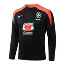 Conjunto Agasalho Treino Brasil 23/24 - Preto e Laranja