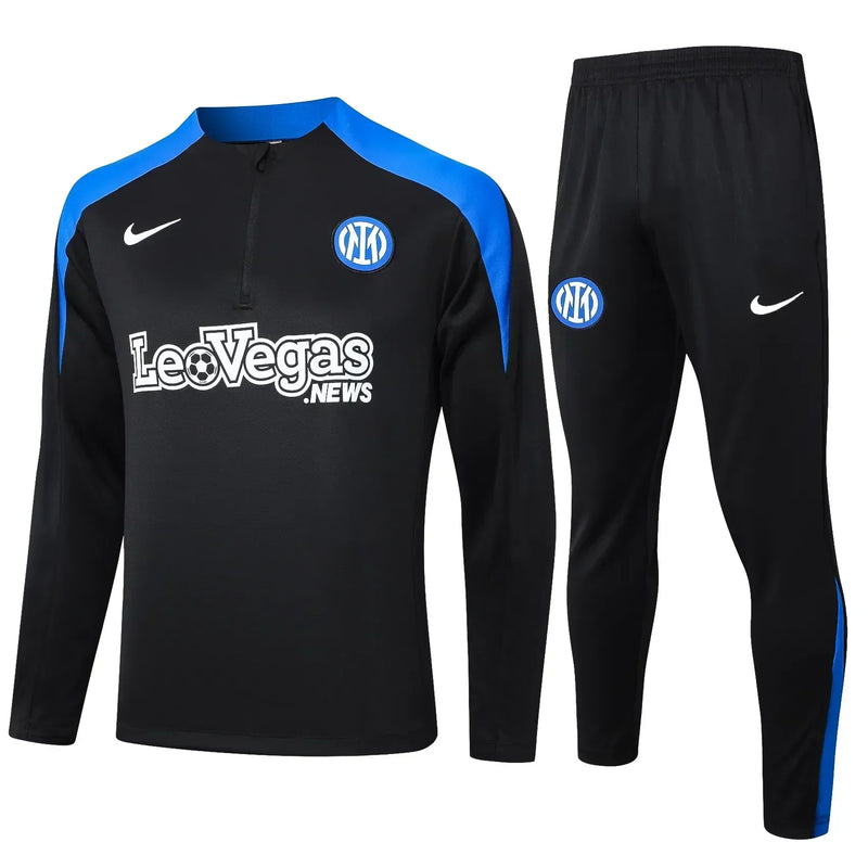 Conjunto Agasalho Treino Inter de Milão 24/25 - Preto