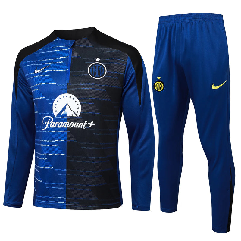 Conjunto Agasalho Treino Inter de Milão 24/25 - Azul e Preto