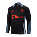 Conjunto Agasalho Treino Manchester United 23/24 - Preto e Cinza