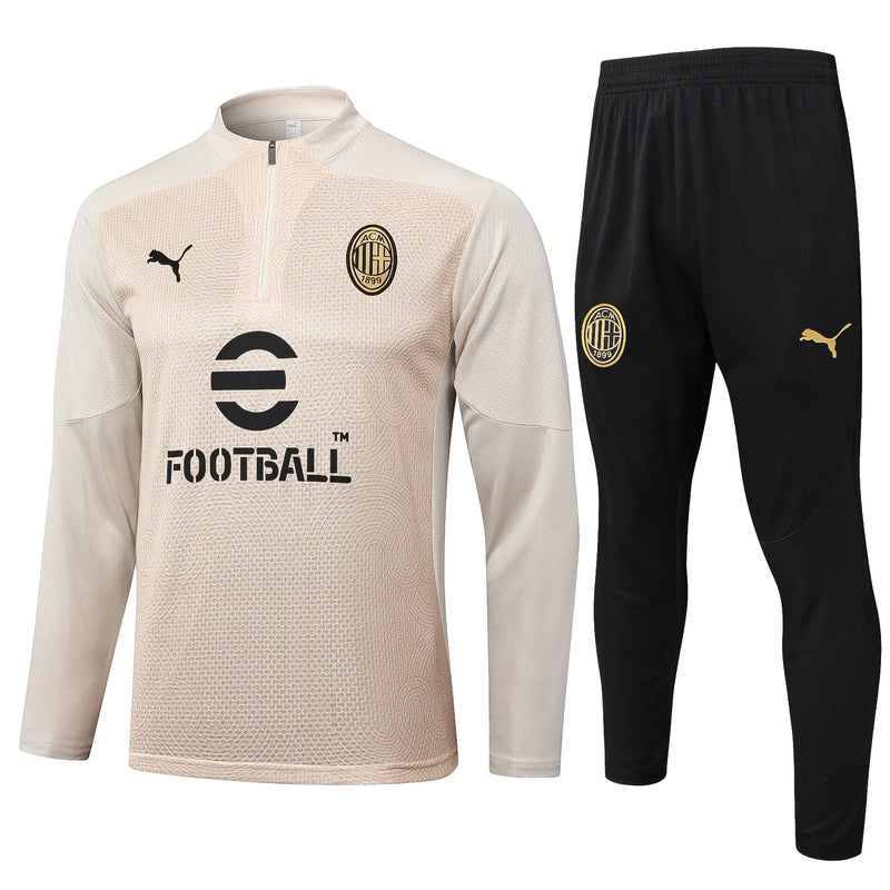 Conjunto Agasalho Treino Milan 24/25 - Bege