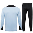 Conjunto Agasalho Treino Barcelona 23/24 - Branco e Preto