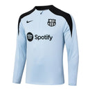 Conjunto Agasalho Treino Barcelona 23/24 - Branco e Preto