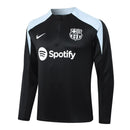 Conjunto Agasalho Treino Barcelona 23/24 - Preto e Branco