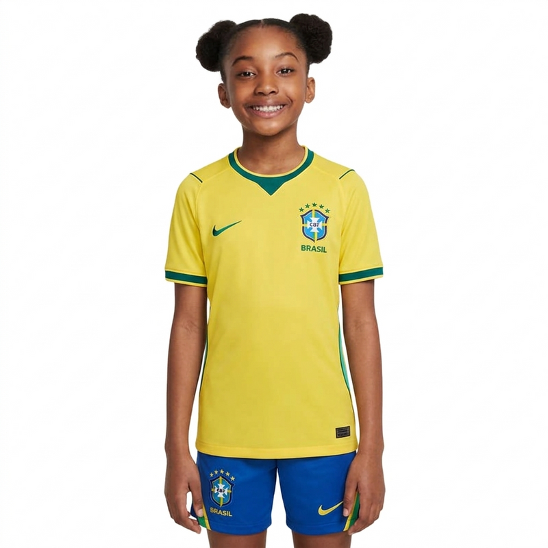 Conjunto Infantil Brasil I 2026 - Amarelo