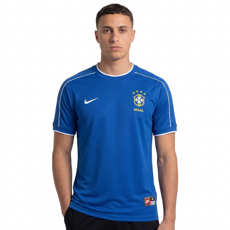 Camisa Brasil Away 1998 Retrô - Azul