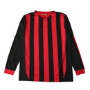 Camisa Milan Home 09/10 Manga Longa Retrô - Vermelha e Preta