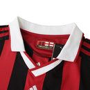 Camisa Milan Home 09/10 Manga Longa Retrô - Vermelha e Preta
