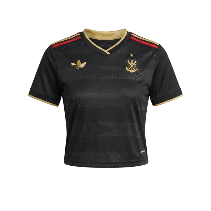 Camisa Flamengo 26/27 Cropped - Torcedor Adidas Feminina - Preta