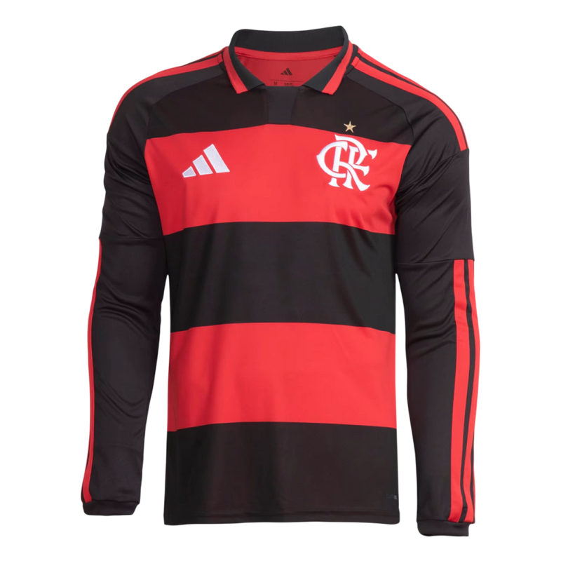 Camisa Flamengo Home 26/27 Manga Longa - Torcedor Adidas Masculina - Rubro - negra