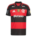 Camisa Flamengo Home 26/27 Com Patrocínios e Patchs - Jogador Adidas Masculina - Rubro - negra