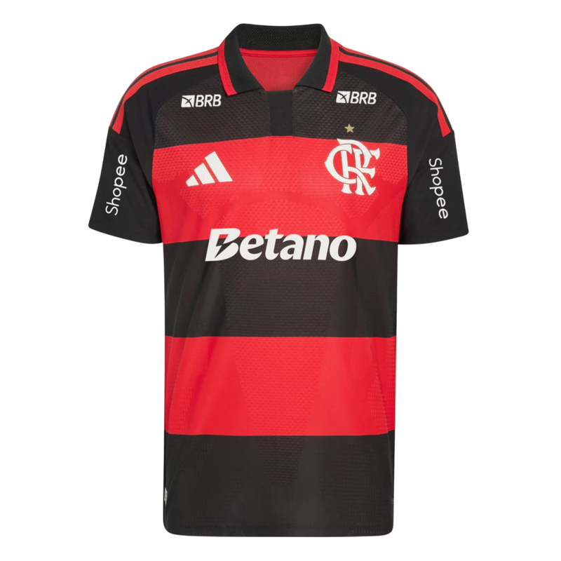 Camisa Flamengo Home 26/27 Com Patrocínios - Jogador Adidas Masculina - Rubro - negra