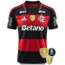 Camisa Flamengo Home 26/27 Com Patrocínios e Patchs - Torcedor Adidas Masculina - Rubro - negra