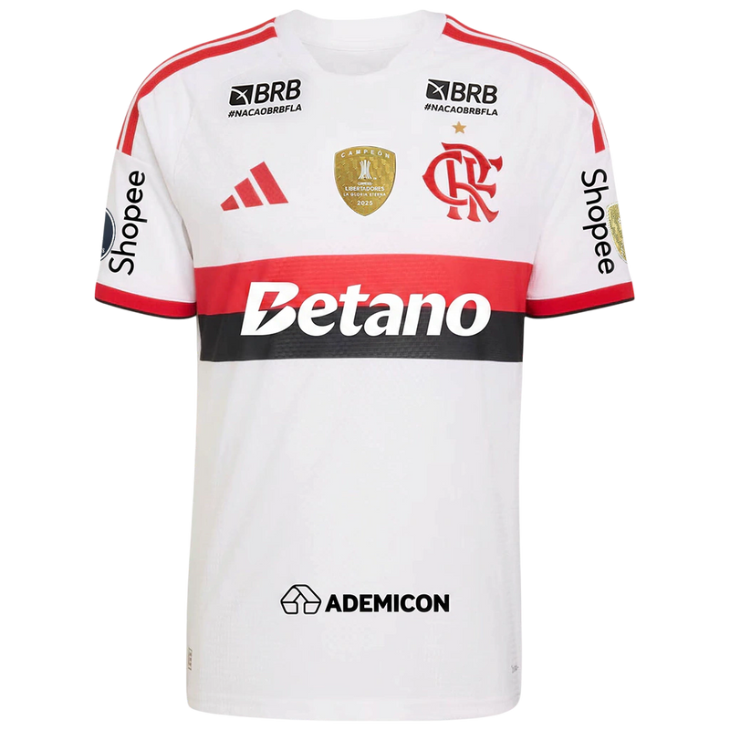 Camisa Flamengo Home 26/27 Com Patrocínios e Patchs - Jogador Adidas Masculina - Branca
