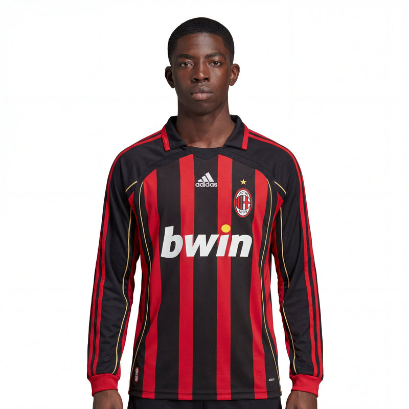 Camisa Milan Home 06/07 Manga Longa Retrô