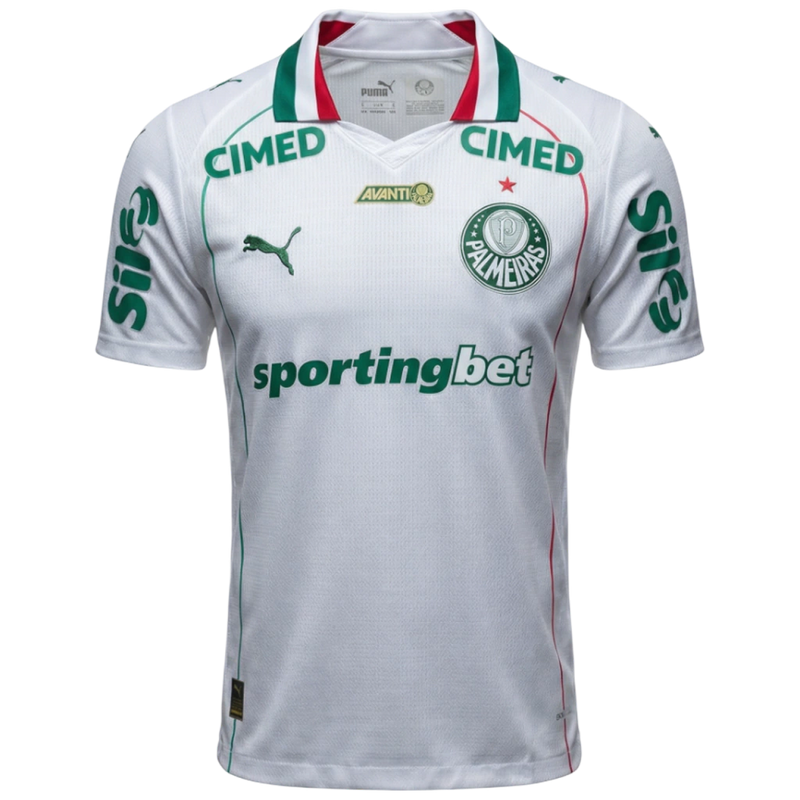 Camisa Palmeiras Away 26/27 Com Patrocínios - Jogador Puma Masculina - Branca