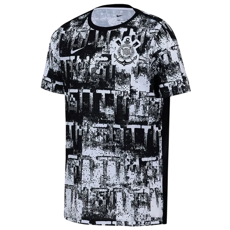 Camisa Corinthians 26/27 Pré Jogo - Torcedor Nike Masculina - Preta e Branca