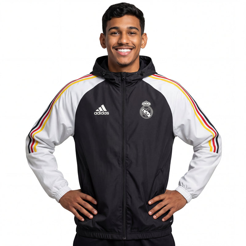Corta Vento Real Madrid 24/25 - Preto Branco